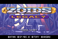 Zoids Legacy Title Screen